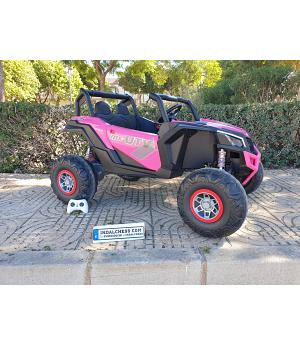 Coche a batería Buggy XMX UTV-MX 24V - 4 x Motores 60w, Ruedas de goma, Bluetooth, rosa-pink - LE7767